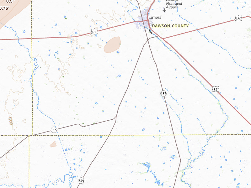 Radar-estimated hail-size map of the storm over Lamesa, TX on Jun 28, 2026