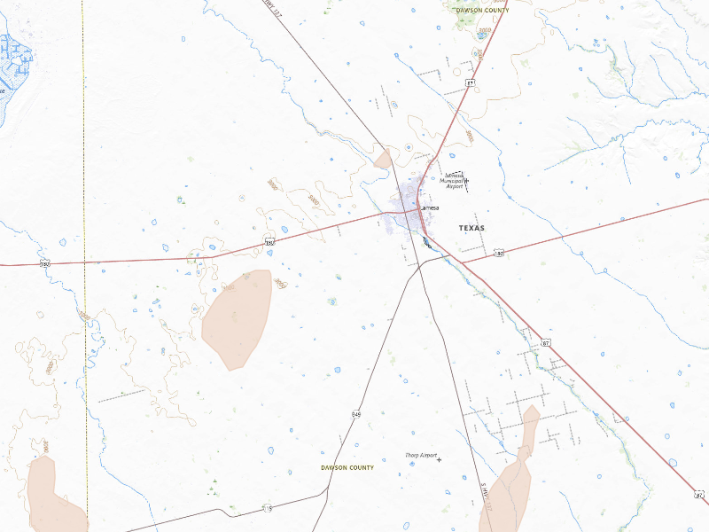 Radar-estimated hail-size map of the storm over Lamesa, TX