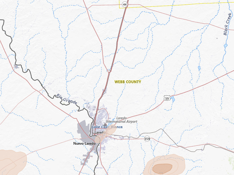 Radar-estimated hail-size map of the storm over Laredo, TX on May 8, 2026