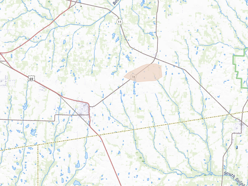 Radar-estimated hail-size map of the storm over Leonard, TX on May 9, 2026