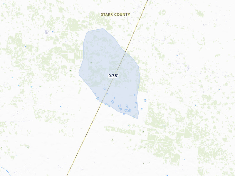 NEXRAD radar-signature map of the hail storm over Linn, TX on Apr 4, 2026