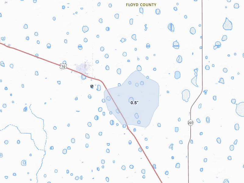 NEXRAD radar-signature map of the hail storm over Lockney, TX on Apr 26, 2026