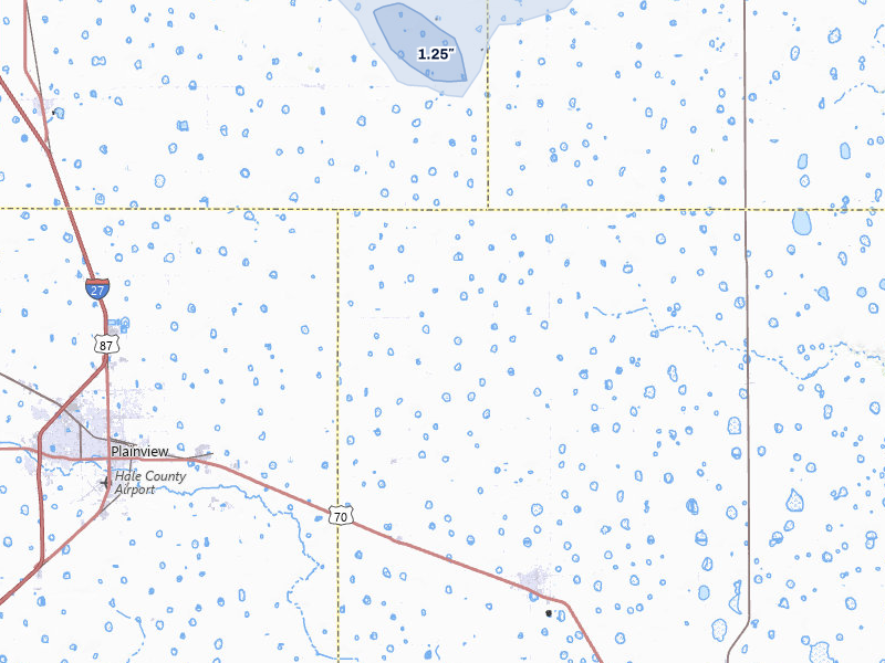 NEXRAD radar-signature map of the hail storm over Lockney, TX on Jun 2, 2026