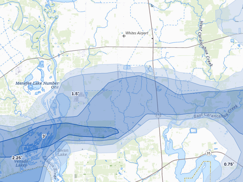 NEXRAD radar-signature map of the hail storm over Lolita, TX on May 1, 2026