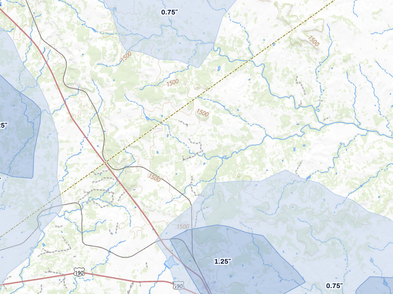 NEXRAD radar-signature map of the hail storm over Lometa, TX on May 10, 2026