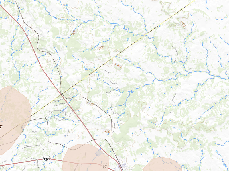 Radar-estimated hail-size map of the storm over Lometa, TX on May 22, 2026