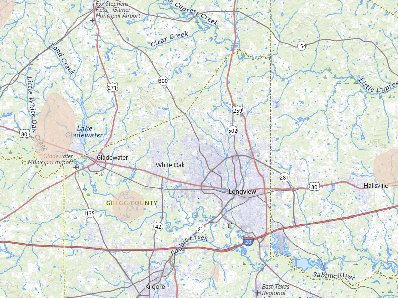 Radar-estimated hail-size map of the storm over Longview, TX on Jun 2, 2026