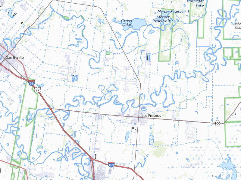 Radar-estimated hail-size map of the storm over Los Fresnos, TX on Jul 23, 2026