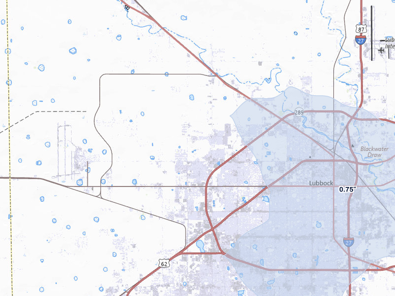 NEXRAD radar-signature map of the hail storm over Lubbock, TX on Mar 30, 2026