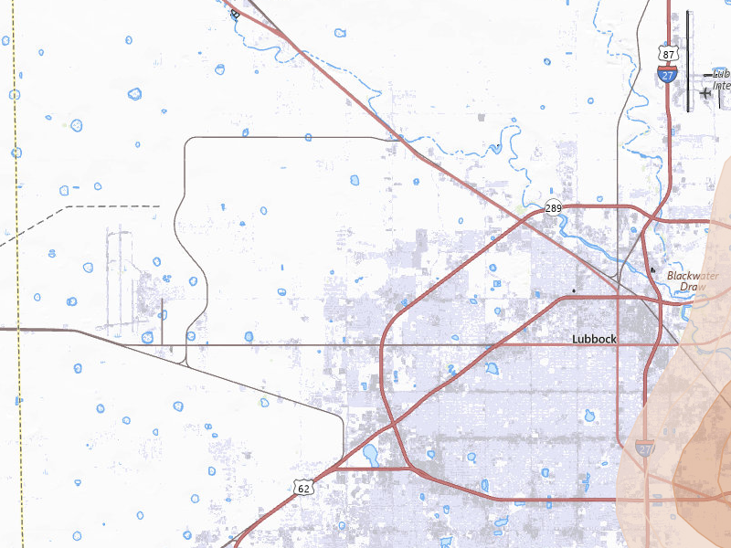 Radar-estimated hail-size map of the storm over Lubbock, TX