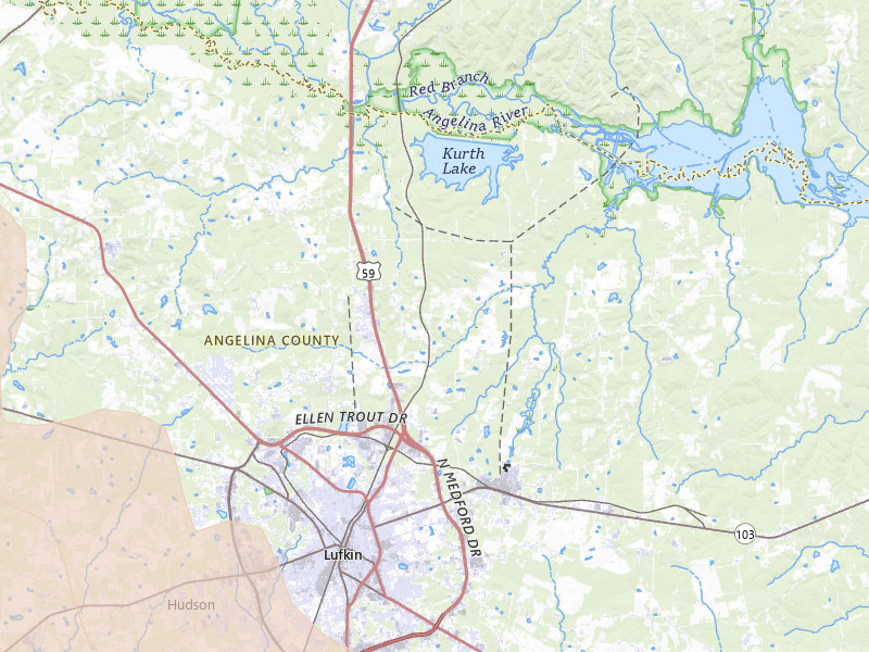 Radar-estimated hail-size map of the storm over Lufkin, TX on Apr 29, 2026