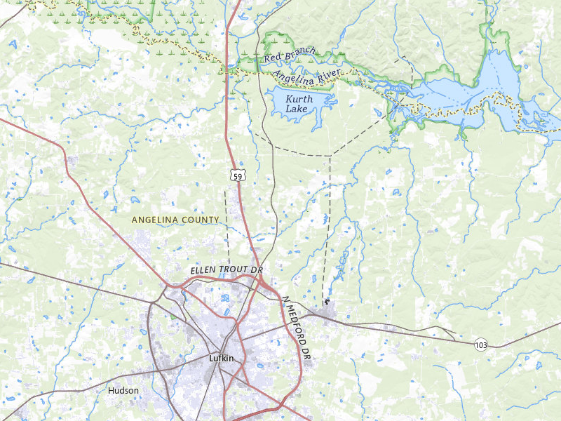 NEXRAD radar-signature map of the hail storm over Lufkin, TX on May 25, 2026
