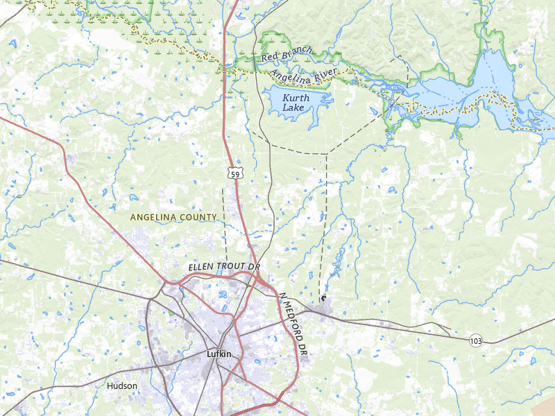 Radar-estimated hail-size map of the storm over Lufkin, TX on Jul 5, 2026