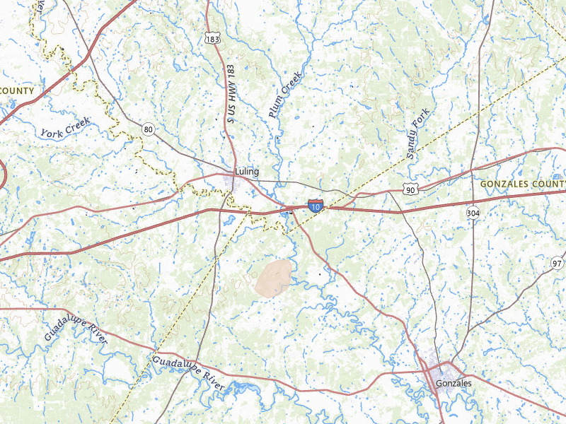 Radar-estimated hail-size map of the storm over Luling, TX on May 22, 2026