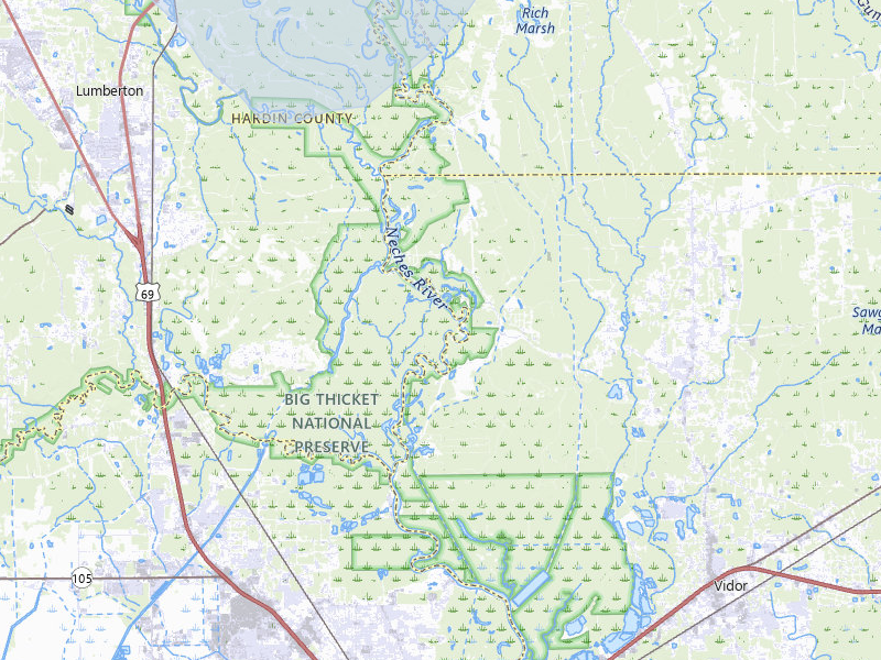NEXRAD radar-signature map of the hail over Lumberton, TX