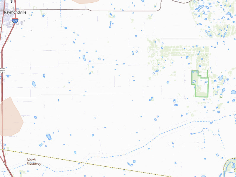 Radar-estimated hail-size map of the storm over Lyford, TX on May 24, 2026