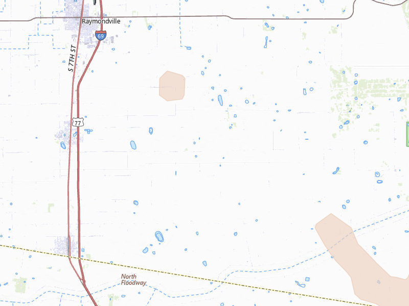 Radar-estimated hail-size map of the storm over Lyford, TX on Aug 21, 2026