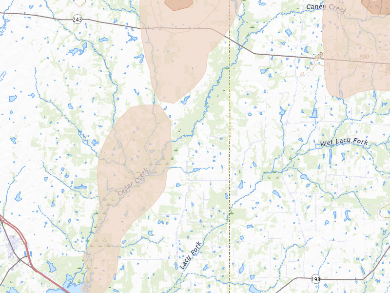 Radar-estimated hail-size map of the storm over Mabank, TX on Mar 4, 2026