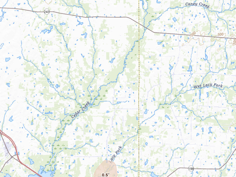 Radar-estimated hail-size map of the storm over Mabank, TX on May 24, 2026
