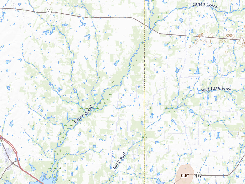 Radar-estimated hail-size map of the storm over Mabank, TX on Jul 16, 2026