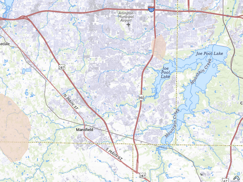 Radar-estimated hail-size map of the storm over Mansfield, TX on May 19, 2026