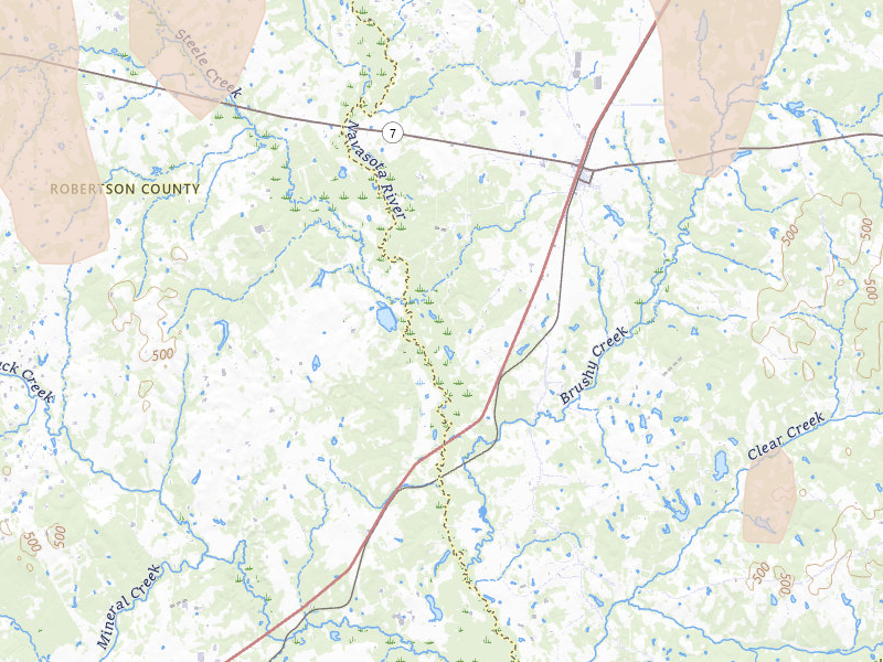 Radar-estimated hail-size map of the storm over Marquez, TX on May 26, 2026