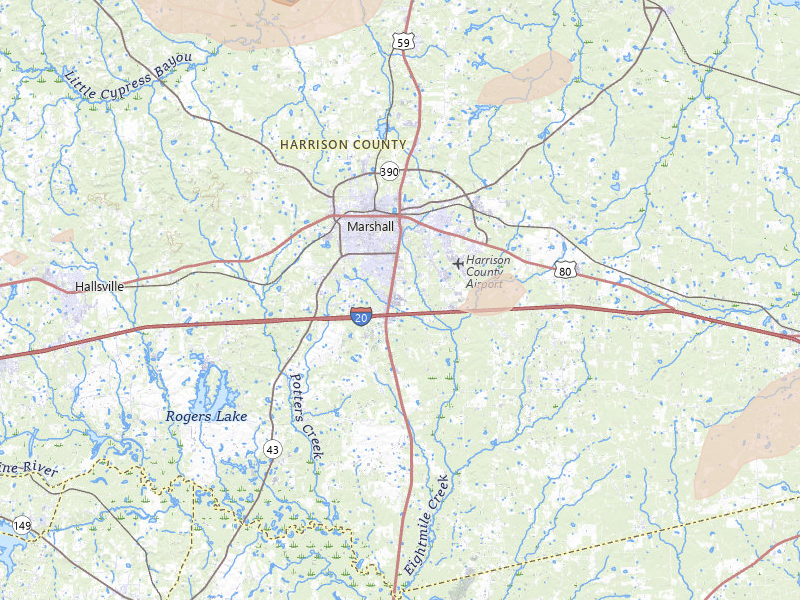 Radar-estimated hail-size map of the storm over Marshall, TX on May 8, 2026