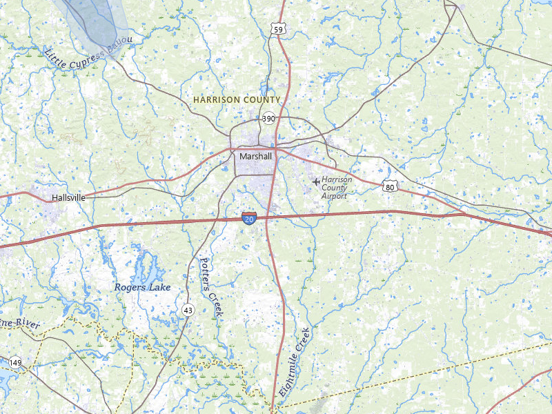 NEXRAD radar-signature map of the hail storm over Marshall, TX on Jul 7, 2026