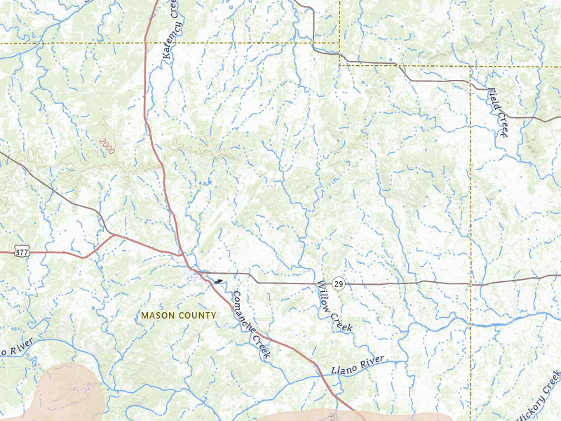 Radar-estimated hail-size map of the storm over Mason, TX on May 21, 2026