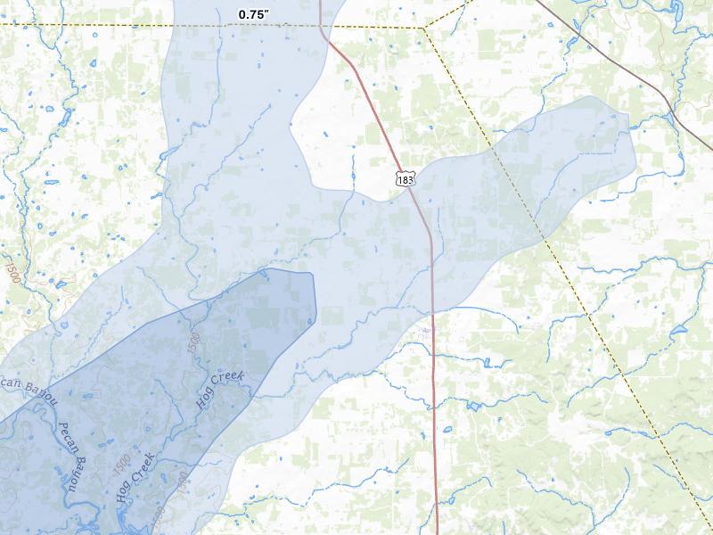 NEXRAD radar-signature map of the hail storm over May, TX on Jun 6, 2026