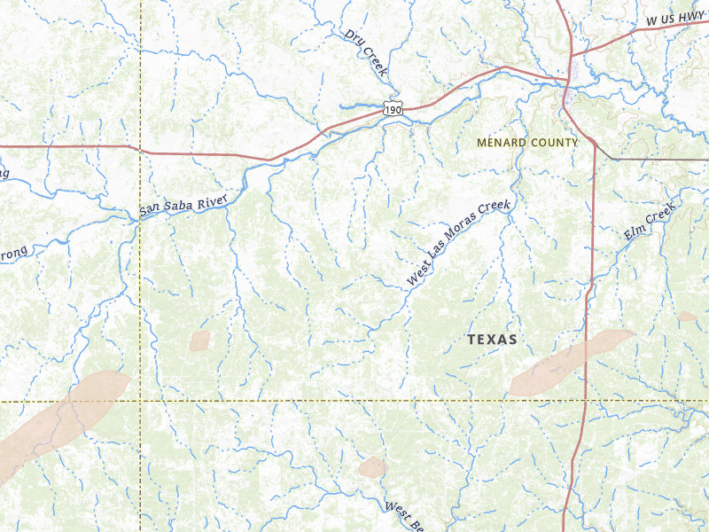 Radar-estimated hail-size map of the storm over Menard, TX on Apr 18, 2026