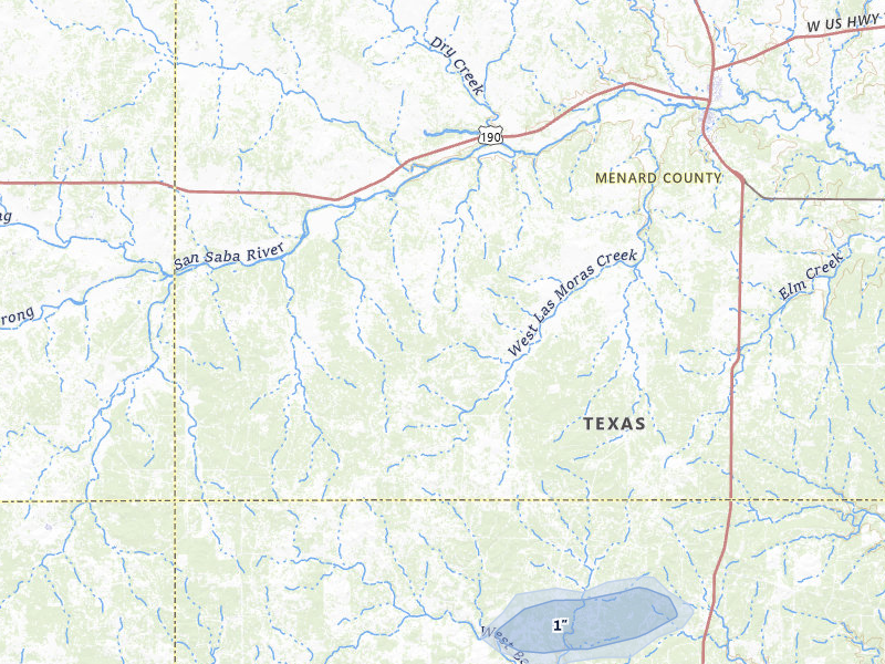 NEXRAD radar-signature map of the hail over Menard, TX