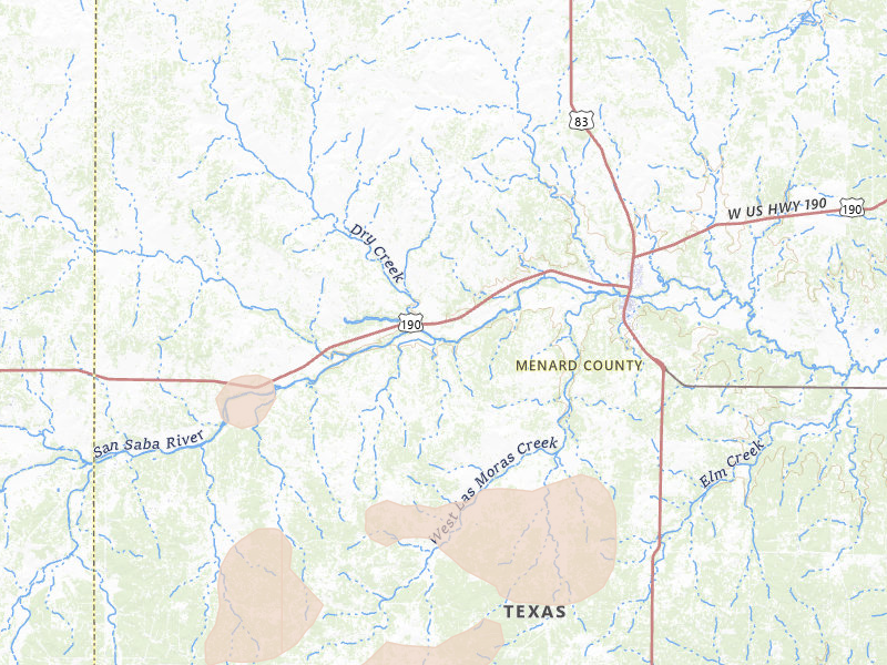 Radar-estimated hail-size map of the storm over Menard, TX on May 21, 2026