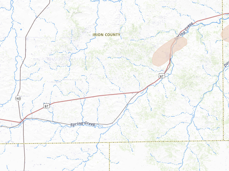 Radar-estimated hail-size map of the storm over Mertzon, TX on Apr 18, 2026