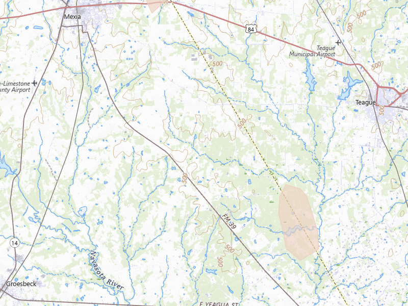 Radar-estimated hail-size map of the storm over Mexia, TX on May 25, 2026