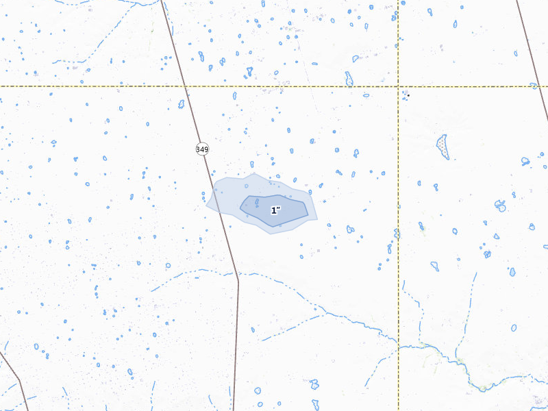 NEXRAD radar-signature map of the hail storm over Midkiff, TX on Jul 12, 2026