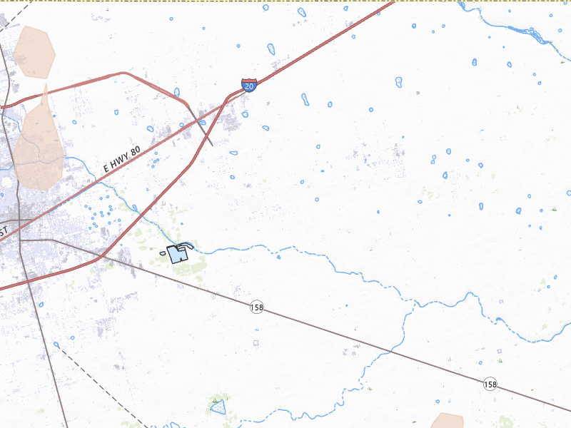 Radar-estimated hail-size map of the storm over Midland, TX on May 20, 2026