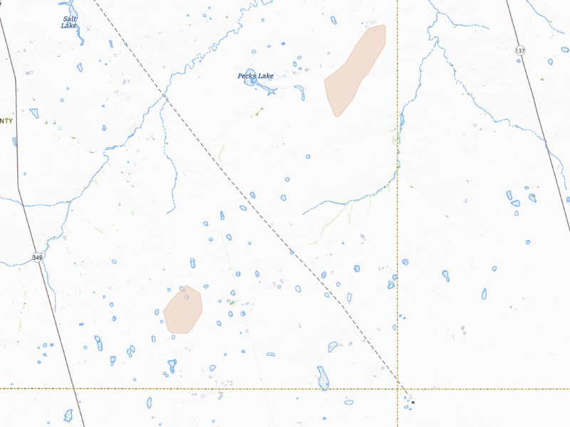 Radar-estimated hail-size map of the storm over Midland, TX