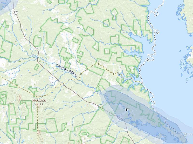 NEXRAD radar-signature map of the hail storm over Milam, TX on Apr 29, 2026