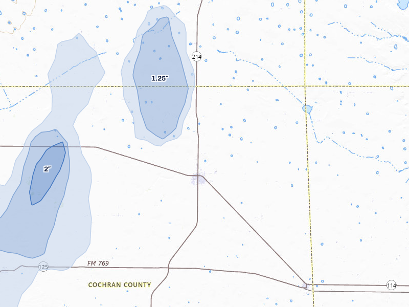 NEXRAD radar-signature map of the hail storm over Morton, TX on Jun 5, 2026