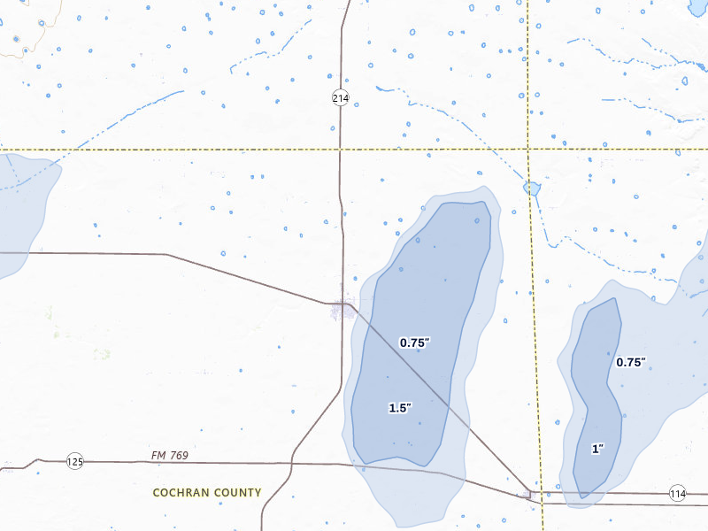 NEXRAD radar-signature map of the hail storm over Morton, TX on Jun 30, 2026