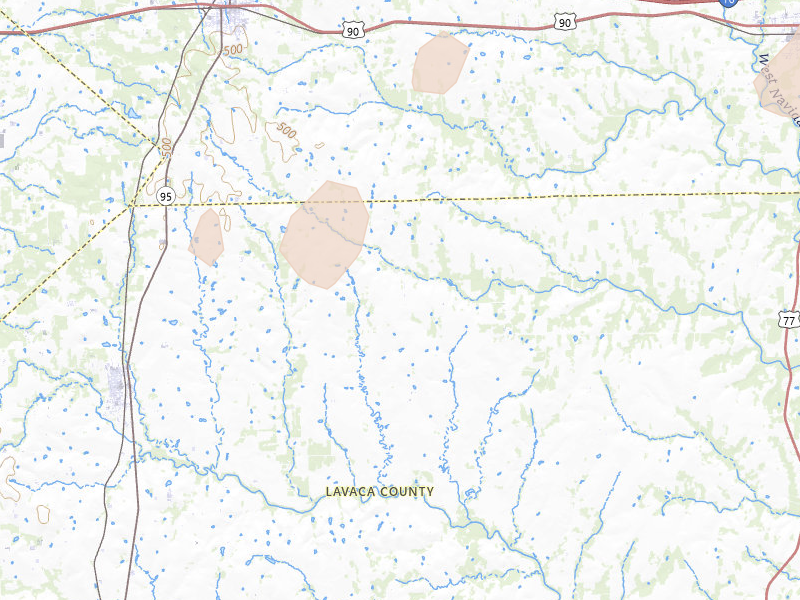 Radar-estimated hail-size map of the storm over Moulton, TX on Apr 12, 2026