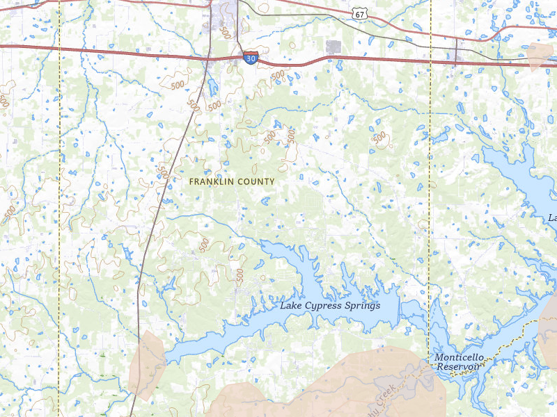 Radar-estimated hail-size map of the storm over Mount Vernon, TX on May 22, 2026