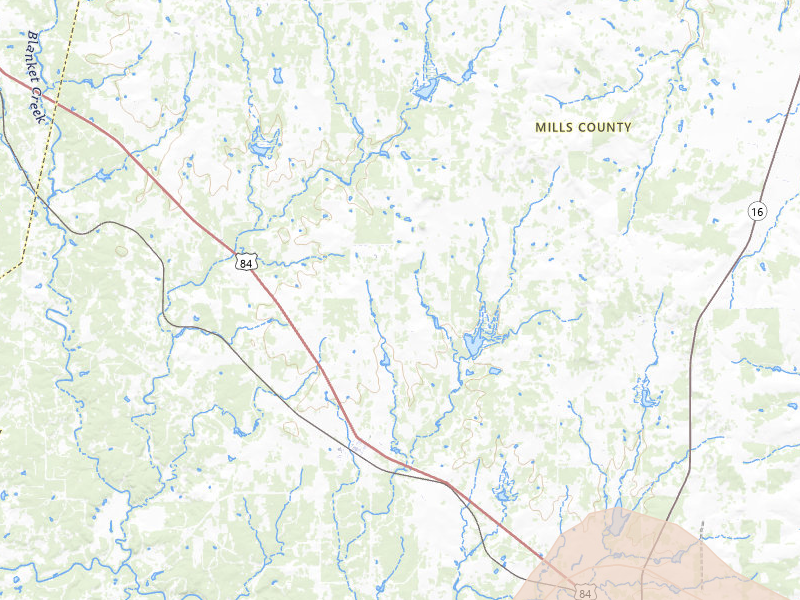 Radar-estimated hail-size map of the storm over Mullin, TX on May 10, 2026