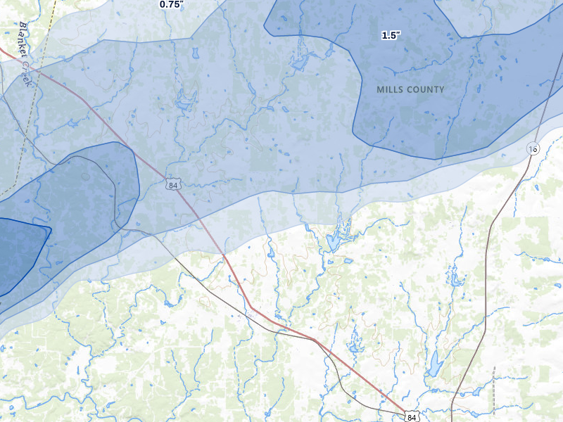 NEXRAD radar-signature map of the hail storm over Mullin, TX on Jun 6, 2026