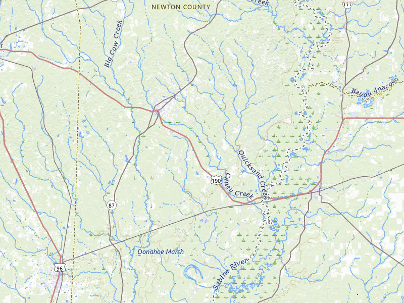 Radar-estimated hail-size map of the storm over Newton, TX on May 6, 2026