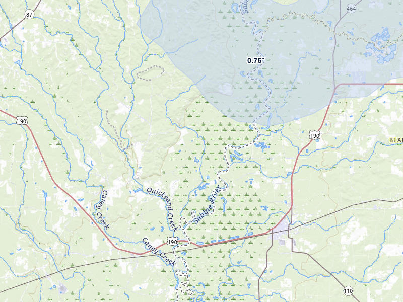 NEXRAD radar-signature map of the hail storm over Newton, TX on May 10, 2026