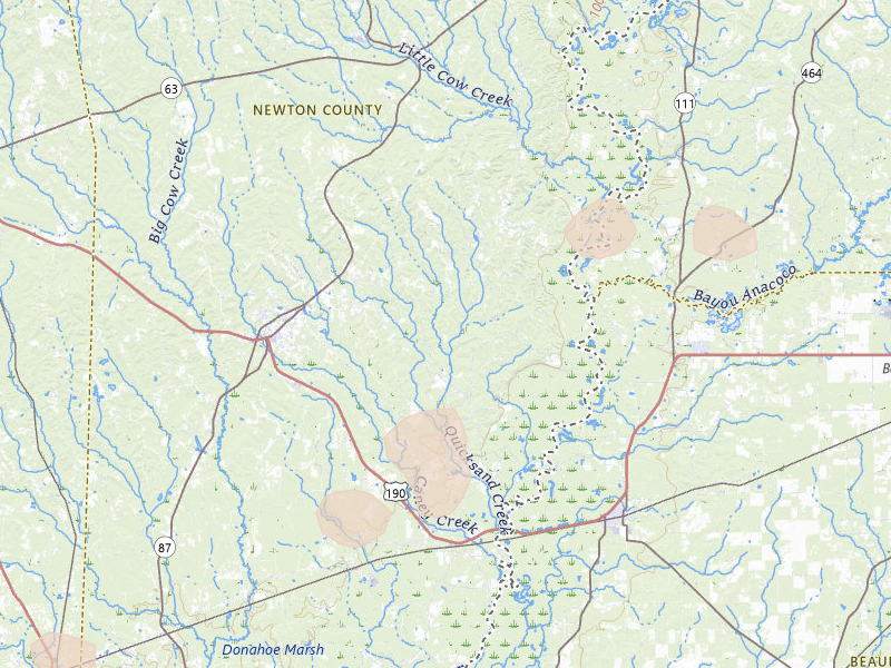 Radar-estimated hail-size map of the storm over Newton, TX on Aug 7, 2026