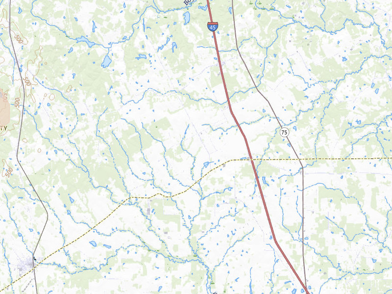 Radar-estimated hail-size map of the storm over Normangee, TX on May 25, 2026