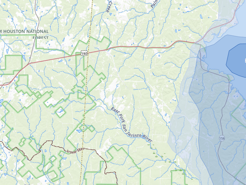 NEXRAD radar-signature map of the hail storm over Oakhurst, TX on Jul 7, 2026